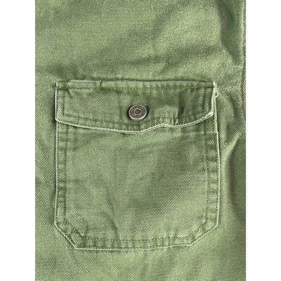 Duluth Trading Jacket Mens Large Green Canvas Fleeve Lined Warm Workwear Heavy - Picture 8 of 14